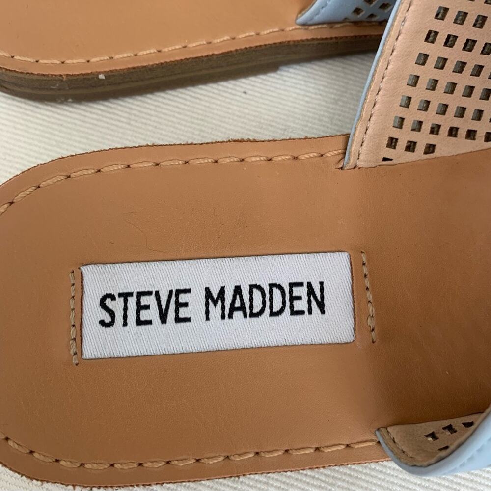 Steve Madden Saydie Lt. Blue Vegan Leather Thong Sandals Size 7.5 - Picture 6 of 7